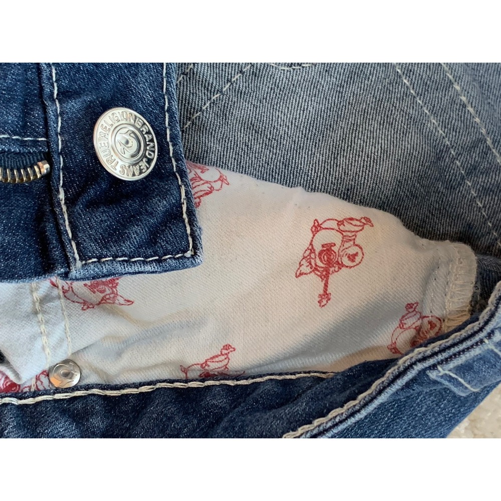 True Religion Becky Bootcut Jeans Dark Wash Low Rise Horseshoe Flap Pocket 27 - Picture 12 of 16